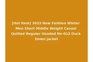 [Hot Item] 2023 New Fashion Winter Men Short Middle Weight Casual Quilted Regular Hooded Nv-012 Duck Down Jacket