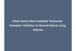 [Hot Item] Men Knitted Textured Sweater Clothes in Round Neck Long Sleeve