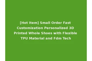 [Hot Item] Small Order Fast Customization Personalized 3D Printed Whole Shoes with Flexible TPU Material and Fdm Tech