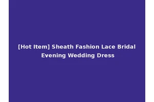 [Hot Item] Sheath Fashion Lace Bridal Evening Wedding Dress