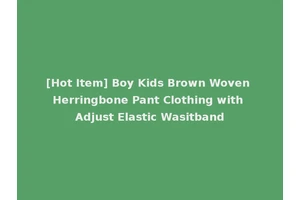 [Hot Item] Boy Kids Brown Woven Herringbone Pant Clothing with Adjust Elastic Wasitband
