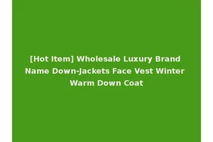 [Hot Item] Wholesale Luxury Brand Name Down-Jackets Face Vest Winter Warm Down Coat