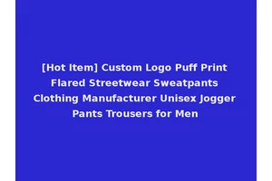 [Hot Item] Custom Logo Puff Print Flared Streetwear Sweatpants Clothing Manufacturer Unisex Jogger Pants Trousers for Men