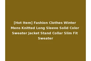 [Hot Item] Fashion Clothes Winter Mens Knitted Long Sleeve Solid Color Sweater Jacket Stand Collar Slim Fit Sweater