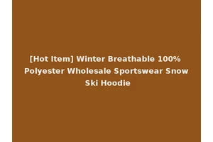 [Hot Item] Winter Breathable 100% Polyester Wholesale Sportswear Snow Ski Hoodie