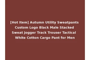 [Hot Item] Autumn Utility Sweatpants Custom Logo Black Male Stacked Sweat Jogger Track Trouser Tactical White Cotton Cargo Pant for Men
