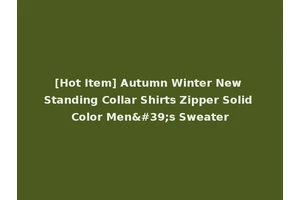 [Hot Item] Autumn Winter New Standing Collar Shirts Zipper Solid Color Men's Sweater