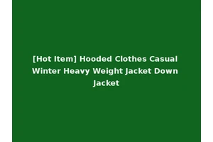 [Hot Item] Hooded Clothes Casual Winter Heavy Weight Jacket Down Jacket