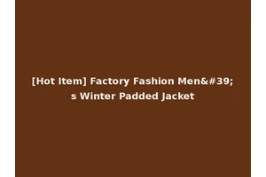 [Hot Item] Factory Fashion Men's Winter Padded Jacket