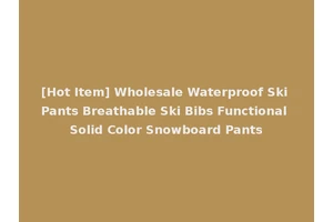[Hot Item] Wholesale Waterproof Ski Pants Breathable Ski Bibs Functional Solid Color Snowboard Pants