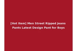 [Hot Item] Men Street Ripped Jeans Pants Latest Design Pant for Boys