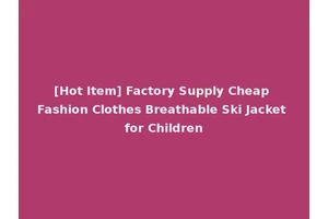 [Hot Item] Factory Supply Cheap Fashion Clothes Breathable Ski Jacket for Children