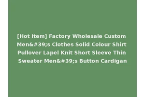 [Hot Item] Factory Wholesale Custom Men's Clothes Solid Colour Shirt Pullover Lapel Knit Short Sleeve Thin Sweater Men's Button Cardigan