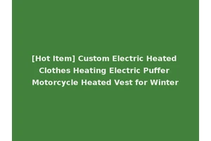 [Hot Item] Custom Electric Heated Clothes Heating Electric Puffer Motorcycle Heated Vest for Winter