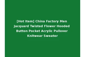 [Hot Item] China Factory Men Jacquard Twisted Flower Hooded Button Pocket Acrylic Pullover Knitwear Sweater