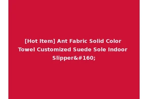 [Hot Item] Ant Fabric Solid Color Towel Customized Suede Sole Indoor Slipper 