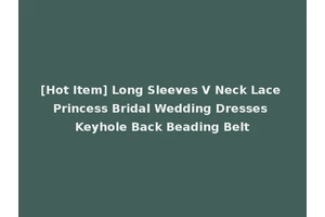 [Hot Item] Long Sleeves V Neck Lace Princess Bridal Wedding Dresses Keyhole Back Beading Belt
