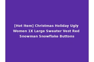 [Hot Item] Christmas Holiday Ugly Women 1X Large Sweater Vest Red Snowman Snowflake Buttons