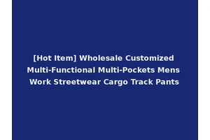 [Hot Item] Wholesale Customized Multi-Functional Multi-Pockets Mens Work Streetwear Cargo Track Pants