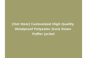 [Hot Item] Customized High Quality Windproof Polyester Duck Down Puffer Jacket