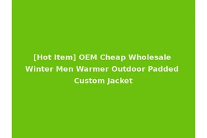 [Hot Item] OEM Cheap Wholesale Winter Men Warmer Outdoor Padded Custom Jacket