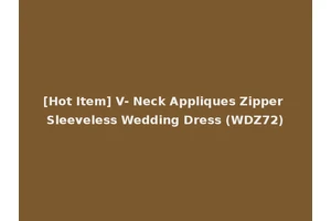 [Hot Item] V- Neck Appliques Zipper Sleeveless Wedding Dress (WDZ72)