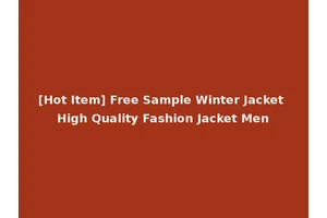 [Hot Item] Free Sample Winter Jacket High Quality Fashion Jacket Men