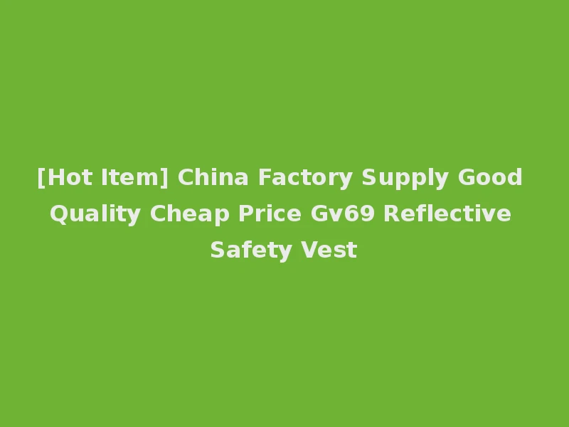 [Hot Item] China Factory Supply Good Quality Cheap Price Gv69 Reflective Safety Vest
