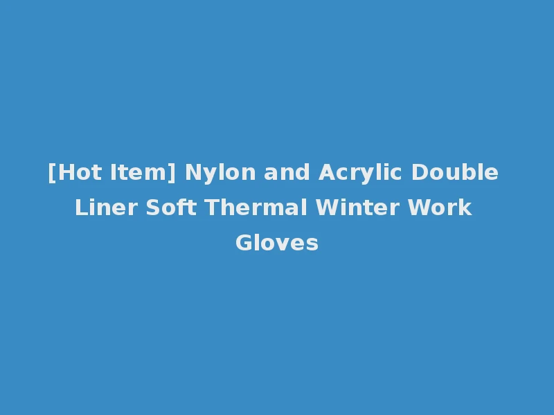 [Hot Item] Nylon and Acrylic Double Liner Soft Thermal Winter Work Gloves