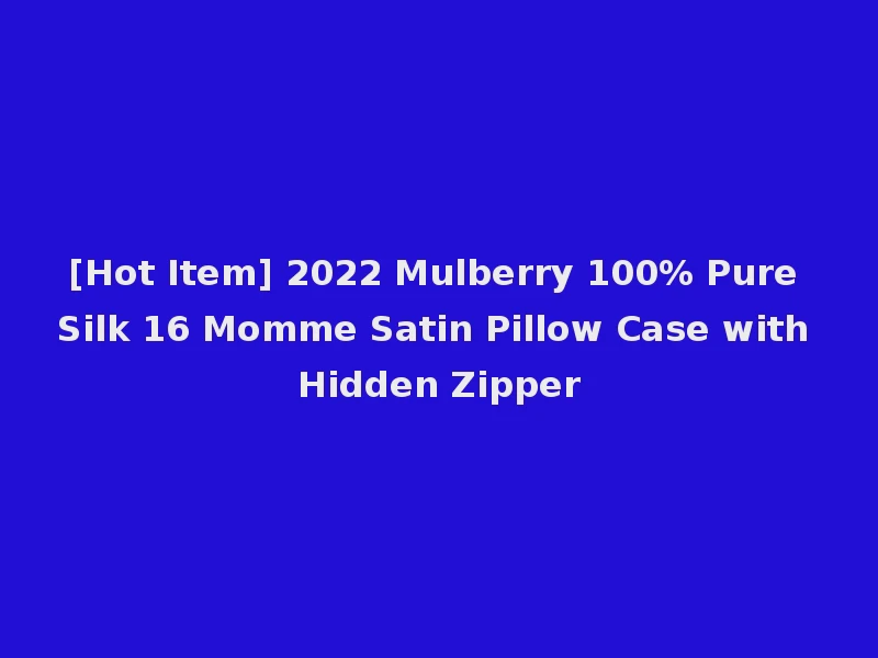 [Hot Item] 2022 Mulberry 100% Pure Silk 16 Momme Satin Pillow Case with Hidden Zipper