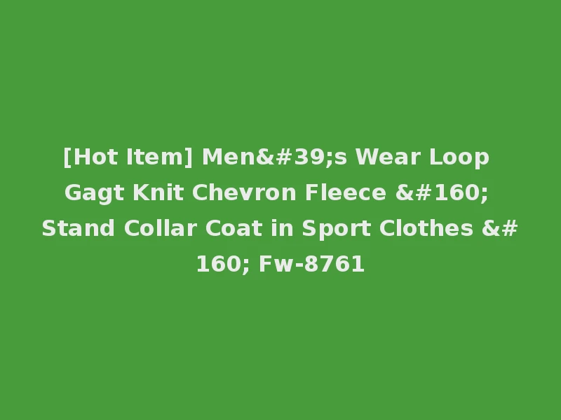 [Hot Item] Men's Wear Loop Gagt Knit Chevron Fleece   Stand Collar Coat in Sport Clothes   Fw-8761