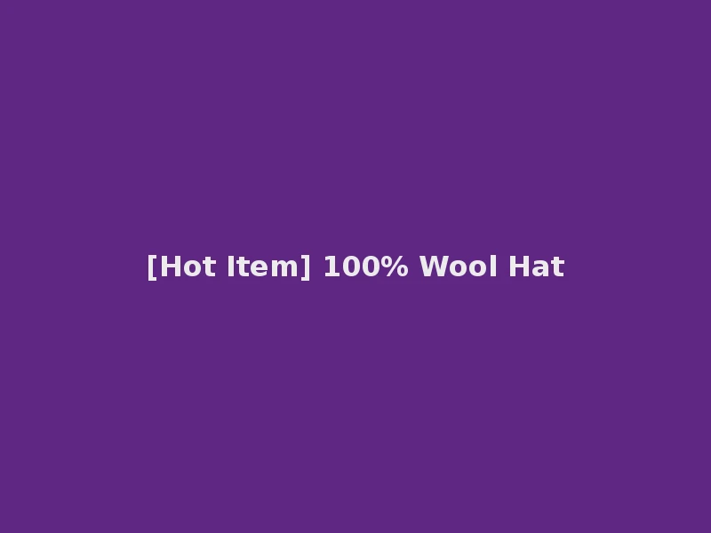 [Hot Item] 100% Wool Hat