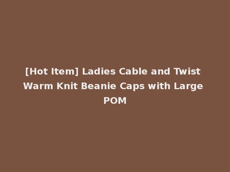 [Hot Item] Ladies Cable and Twist Warm Knit Beanie Caps with Large POM