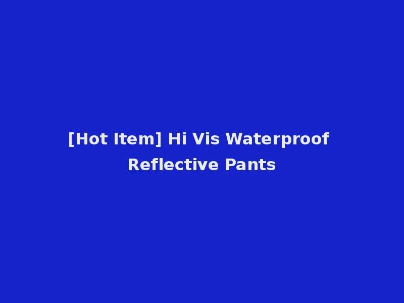 [Hot Item] Hi Vis Waterproof Reflective Pants