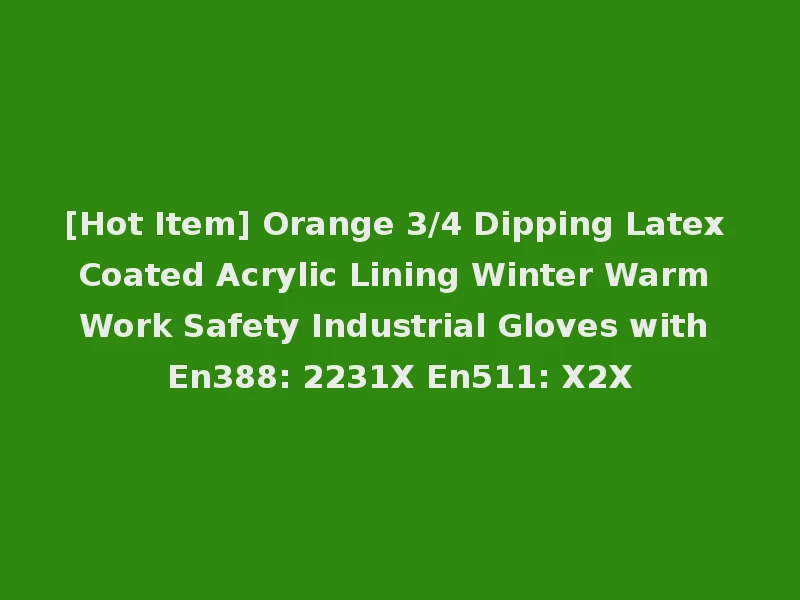 [Hot Item] Orange 3/4 Dipping Latex Coated Acrylic Lining Winter Warm Work Safety Industrial Gloves with En388: 2231X En511: X2X