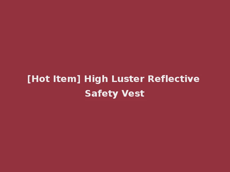 [Hot Item] High Luster Reflective Safety Vest