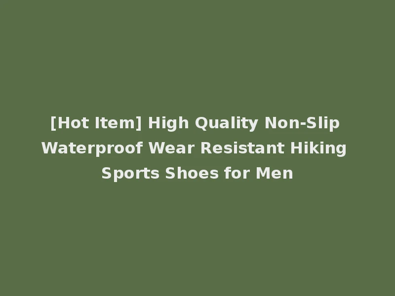 [Hot Item] High Quality Non-Slip Waterproof Wear Resistant Hiking Sports Shoes for Men