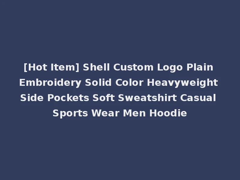 [Hot Item] Shell Custom Logo Plain Embroidery Solid Color Heavyweight Side Pockets Soft Sweatshirt Casual Sports Wear Men Hoodie