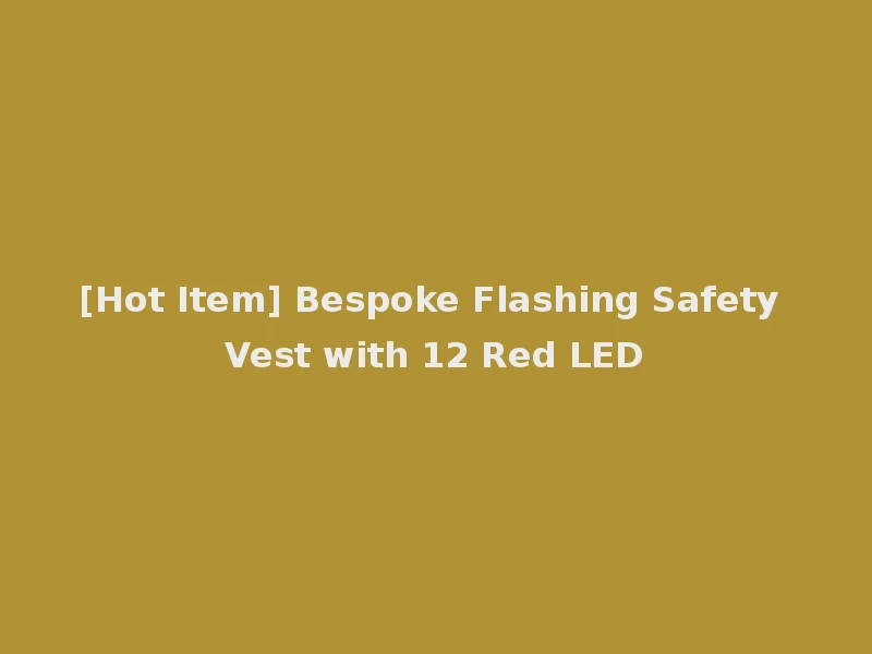 [Hot Item] Bespoke Flashing Safety Vest with 12 Red LED