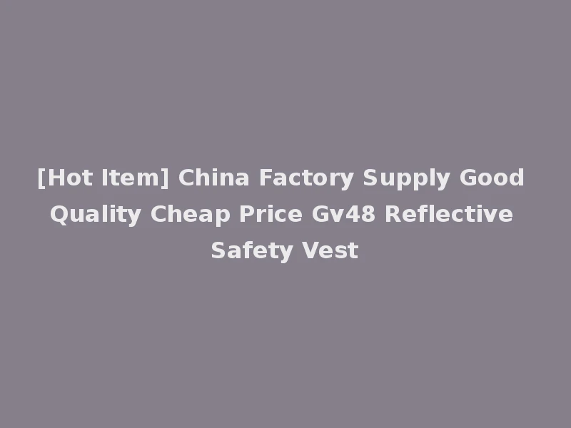 [Hot Item] China Factory Supply Good Quality Cheap Price Gv48 Reflective Safety Vest