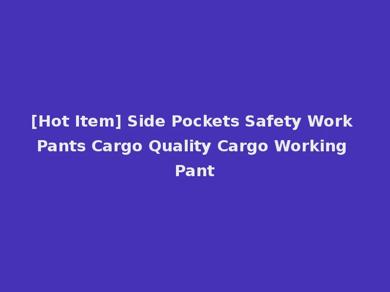 [Hot Item] Side Pockets Safety Work Pants Cargo Quality Cargo Working Pant
