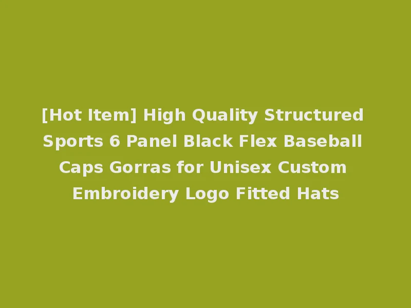 [Hot Item] High Quality Structured Sports 6 Panel Black Flex Baseball Caps Gorras for Unisex Custom Embroidery Logo Fitted Hats