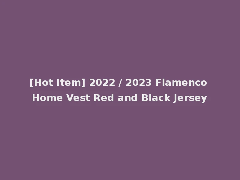 [Hot Item] 2022 / 2023 Flamenco Home Vest Red and Black Jersey