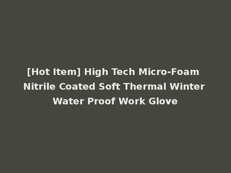 [Hot Item] High Tech Micro-Foam Nitrile Coated Soft Thermal Winter Water Proof Work Glove