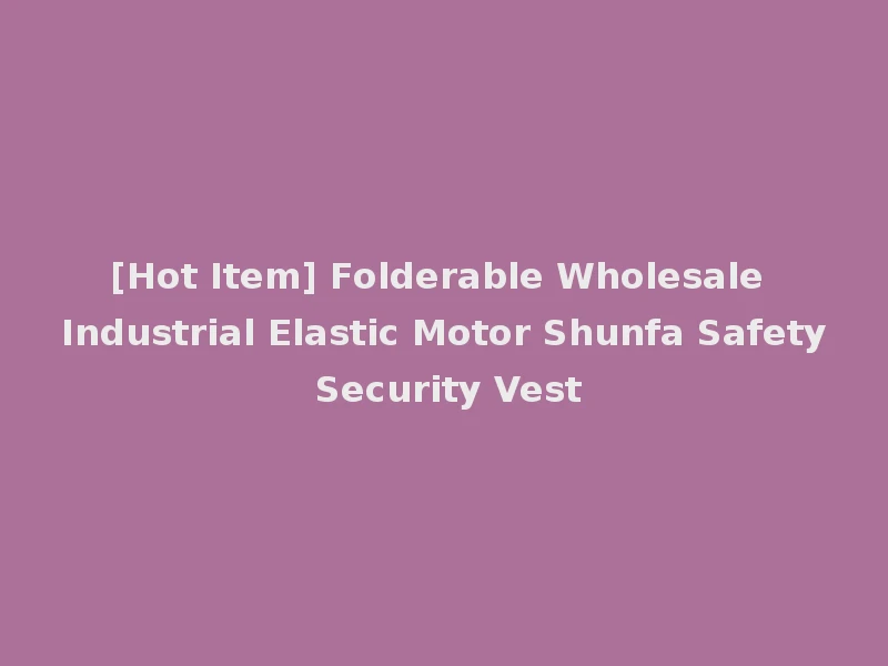[Hot Item] Folderable Wholesale Industrial Elastic Motor Shunfa Safety Security Vest