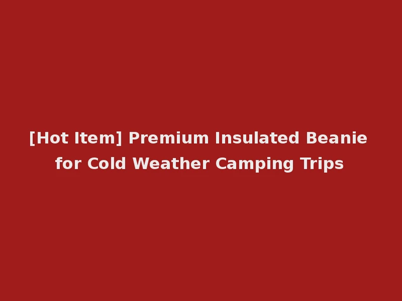 [Hot Item] Premium Insulated Beanie for Cold Weather Camping Trips