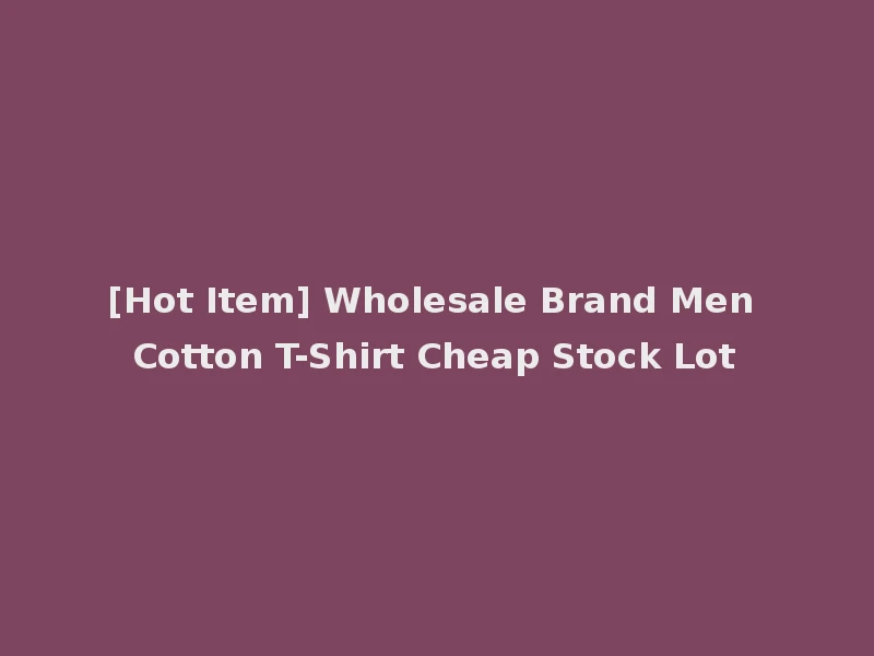 [Hot Item] Wholesale Brand Men Cotton T-Shirt Cheap Stock Lot