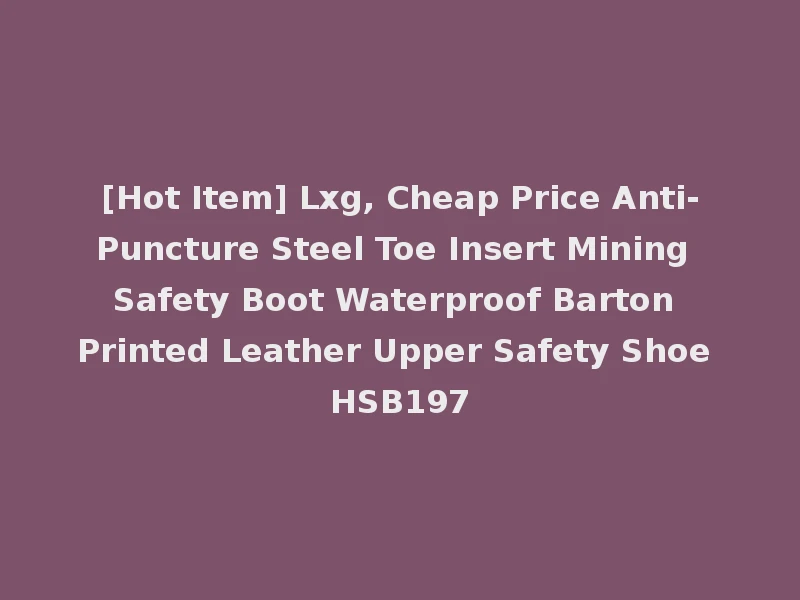 [Hot Item] Lxg, Cheap Price Anti-Puncture Steel Toe Insert Mining Safety Boot Waterproof Barton Printed Leather Upper Safety Shoe HSB197
