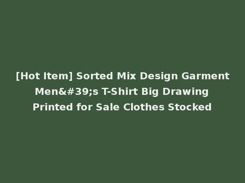 [Hot Item] Sorted Mix Design Garment Men's T-Shirt Big Drawing Printed for Sale Clothes Stocked