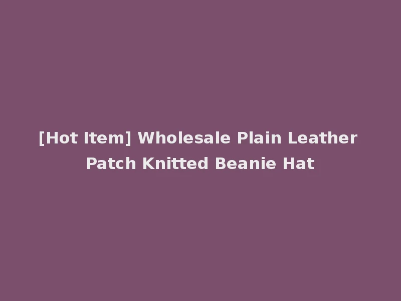 [Hot Item] Wholesale Plain Leather Patch Knitted Beanie Hat